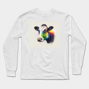 Cow Watercolour Painting Long Sleeve T-Shirt